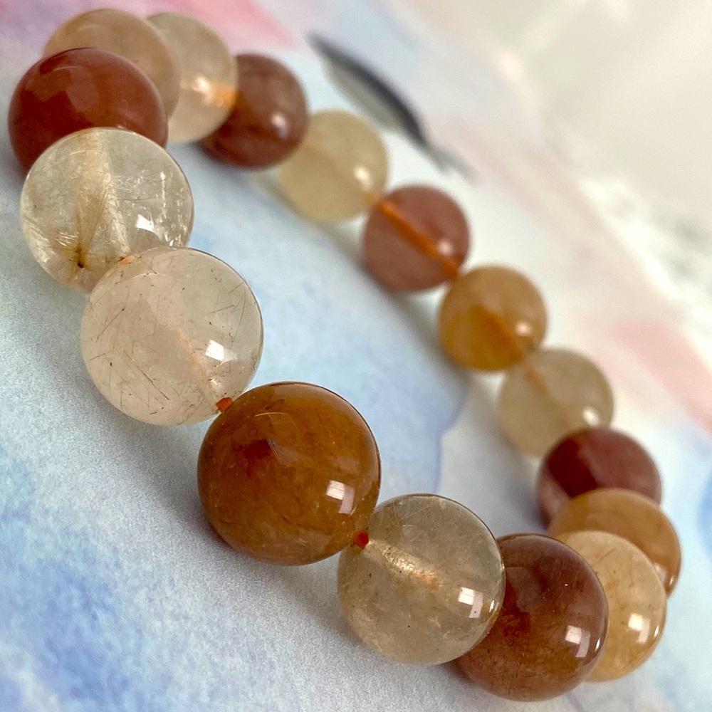 Genuine Quartz Angel Hair brazalet